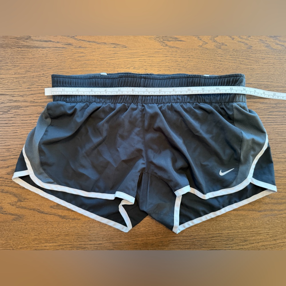 Nike Womens Black Athletic Running Shorts with Light Gray Trim - Picture 4 of 5